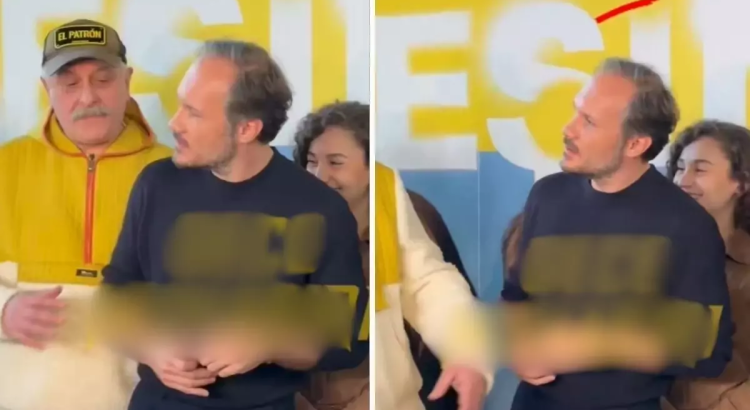 Yönetmen Onur Ünlü, oyuncu Deniz Celiloğlu konuşma yaparken kenara itti.